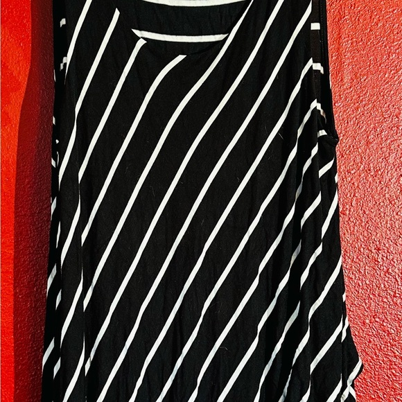Apt. 9 Black And White Striped Sleeveless Wrap Detailed, Size 1X - Picture 1 of 10
